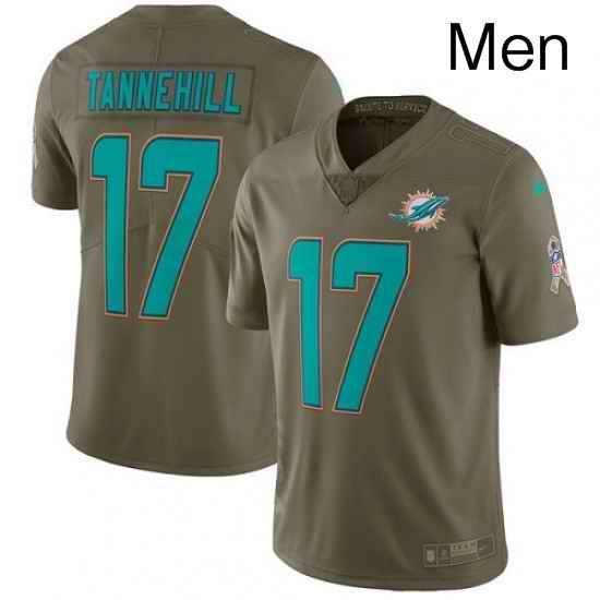 Mens Nike Miami Dolphins 17 Ryan Tannehill Limited Olive 2017 Salute to Service NFL Jersey
